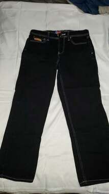 Empyre Black Loose Fit Skate Jeans with White Contrast Stitching